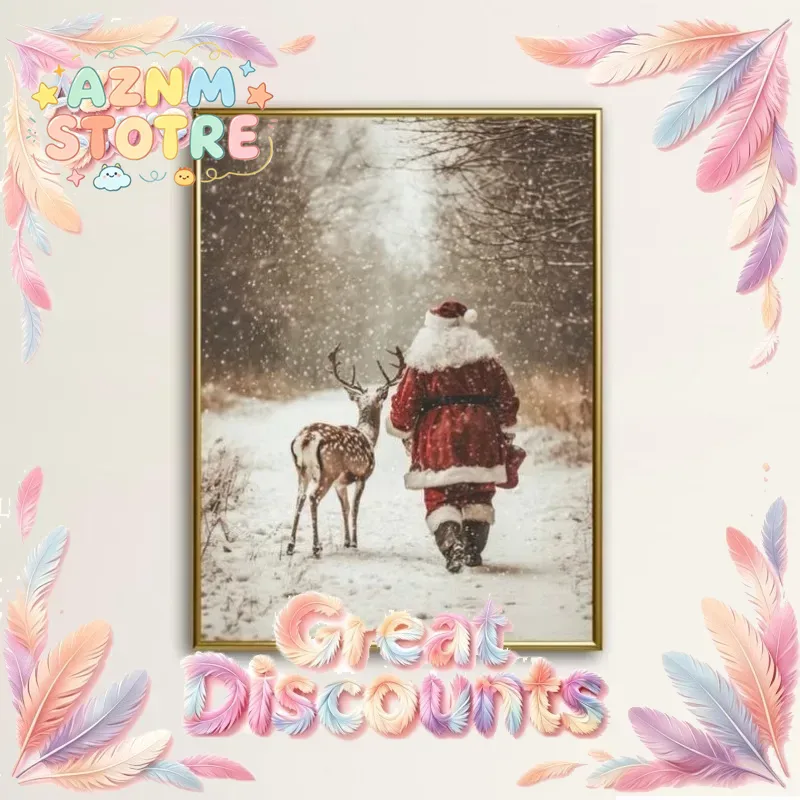 Home Improvement In Usa - Lukisan Dinding Rusa Kutub Santa Claus,