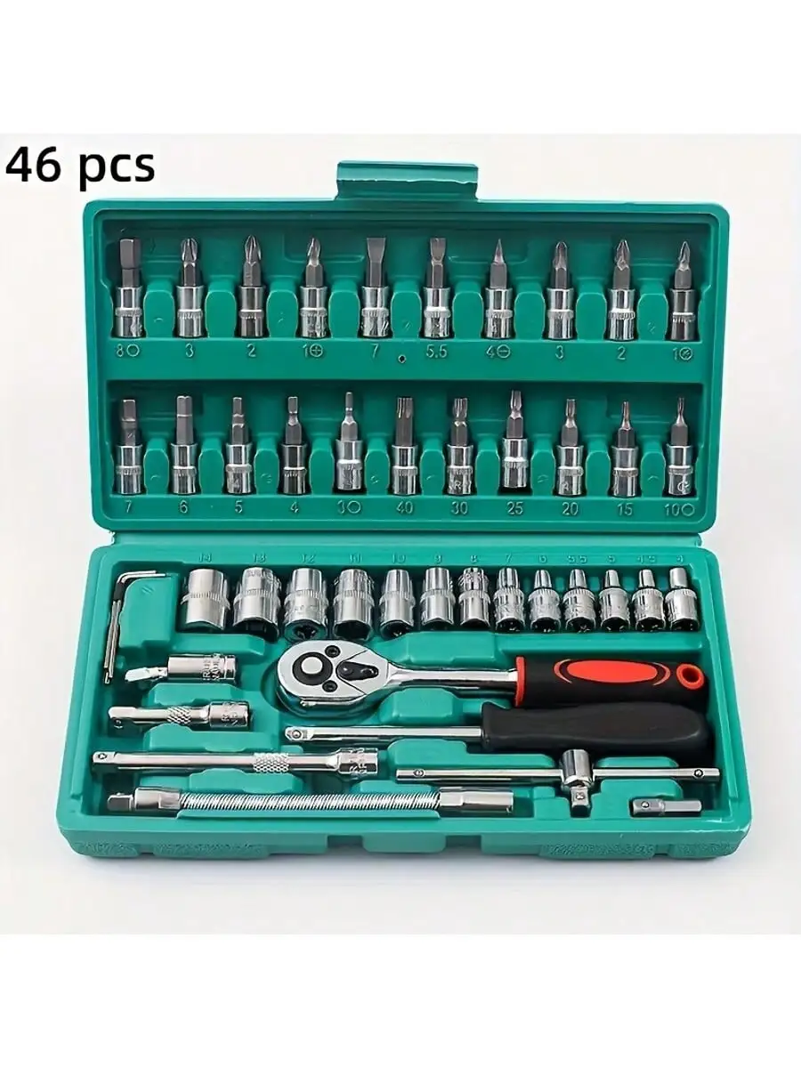 Home Improvements - Set Kunci Pas Ratchet 46 Buah
