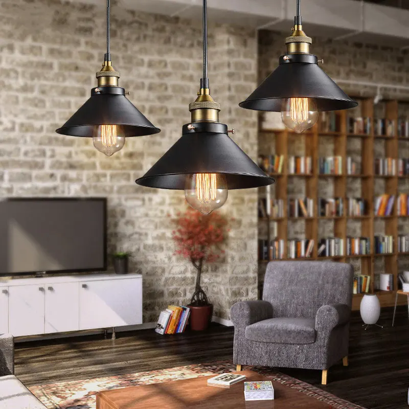 Home Improvement Years - Lampu gantung kerucut LED E27, gaya